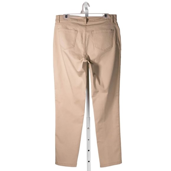 Brooks Brothers Chino Pants Beige High Waist Straight Leg Preppy Career Work 10 - Picture 2 of 5